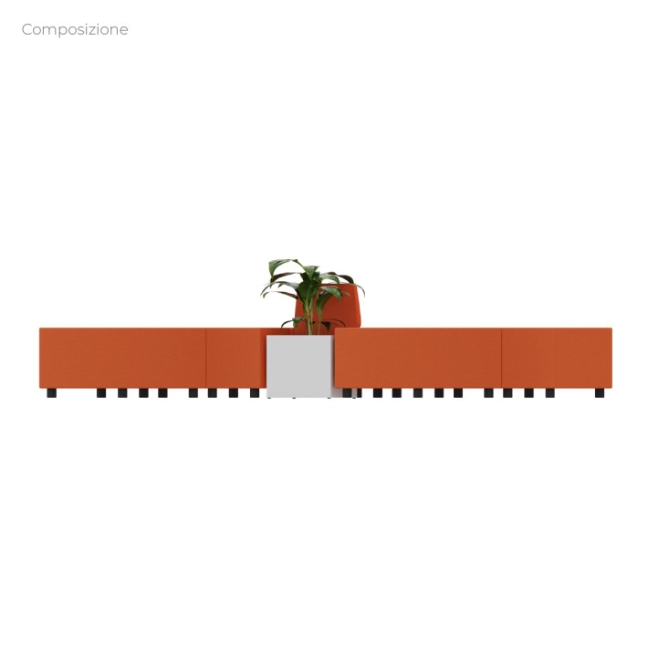 Composizione Flora - 4 Pouf Angolari - 1 Pouf...