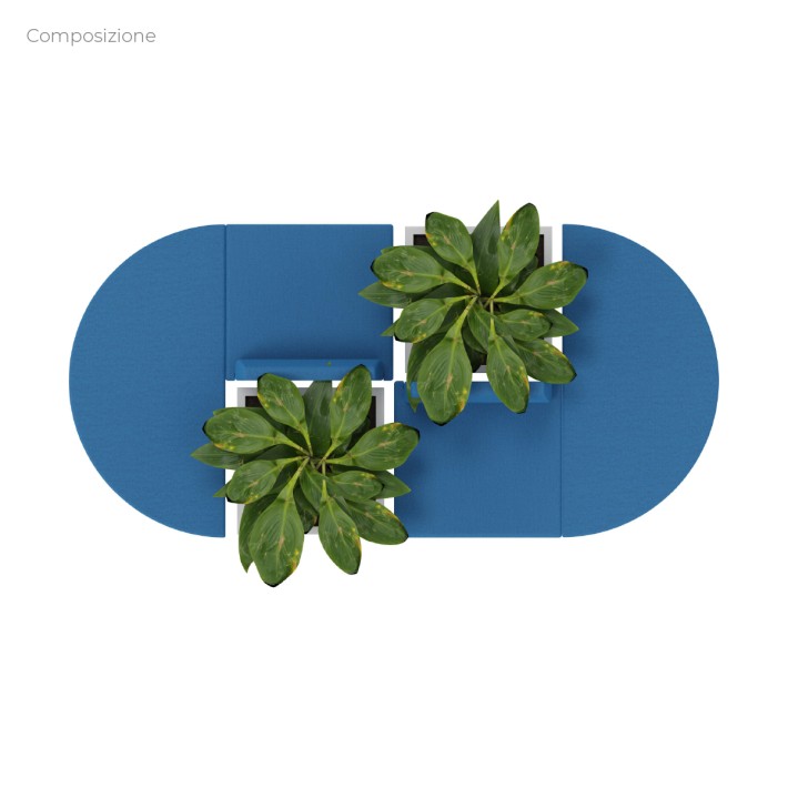 Composizione Flora - 2 Pouf Rettangolo Stretto...