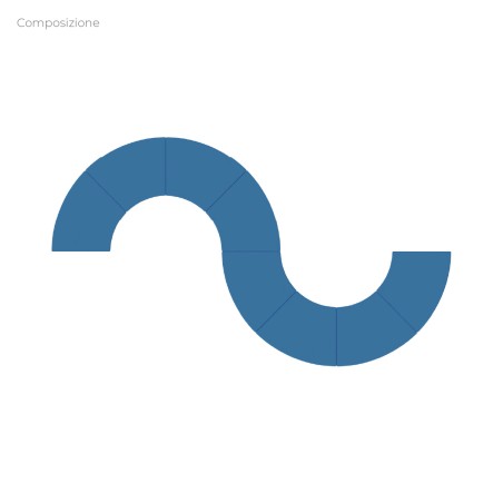 Composizioni Flora 8 Angolari in Tessuto Ignifugo A - Altezza M6 - Dimensioni 48 x H45,5 cm...