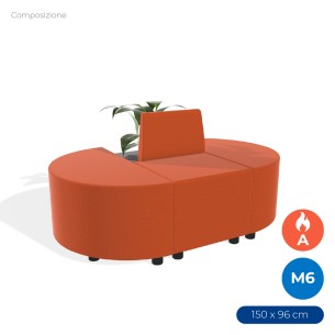 Composizione Flora - Pouf Rettangolo Stretto - 2 Pouf...
