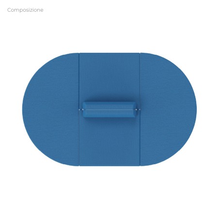 Composizione Flora - 2 Pouf Rettangolo Stretto - 2 Pouf Semicerchio e Fioriera - Altezza M6...