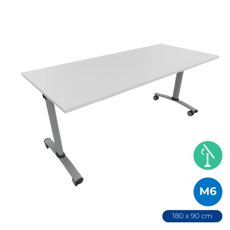 Tavolo Tiglio Ribaltabile in Melaminico con Ruote - Dimensioni 180 x 90 x 76,5 cm - Colore...