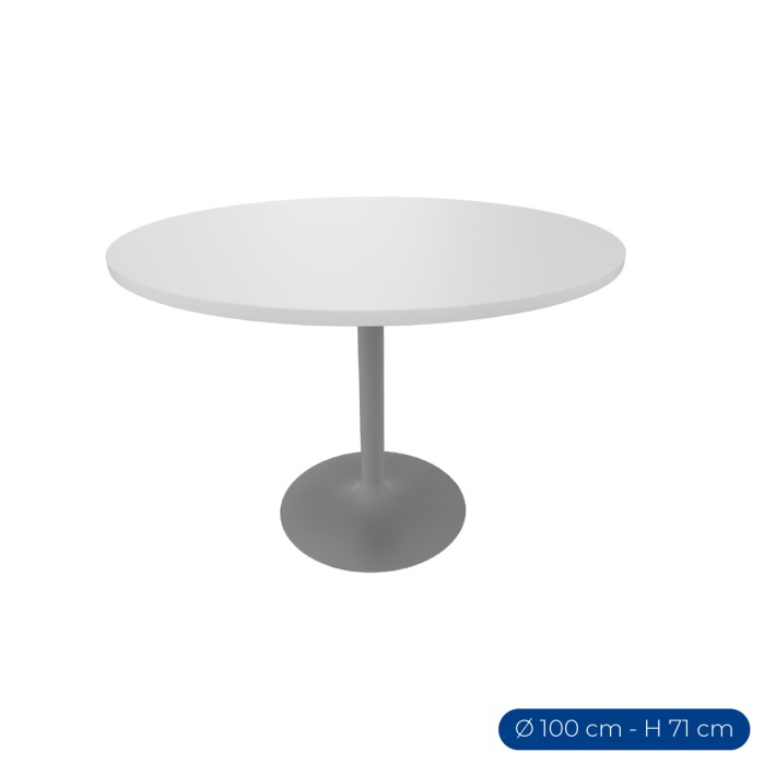 Tavolo Tiglio Circolare in Melaminico con Base...