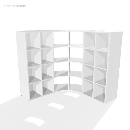 COMPOSIZIONI EDERA Armadio Composto da 4 Moduli Rettangolari Stretti con Fondo e 2 Moduli...
