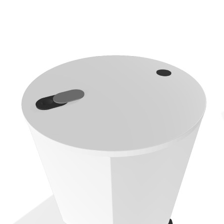 Tavolo Pino C Elettrificato Circolare in Melaminico con Ruote - Diametro 72,8cm - Altezza...