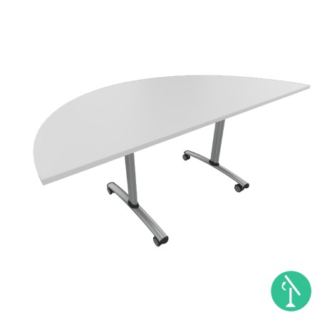 Tavolo Tiglio Ribaltabile Semicerchio in Melaminico con Ruote -Dimensioni 180xr90x76,5cm...