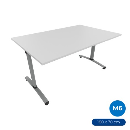 Tavolo Tiglio Fisso in Melaminico con Piedini - Dimensioni 180 x 70 x 76,5 cm - Colore Piano...