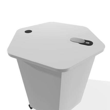 Tavolo Pino C Elettrificato Esagonale in Melaminico con Ruote - Dimensioni 71 x 62 x 76 cm -...