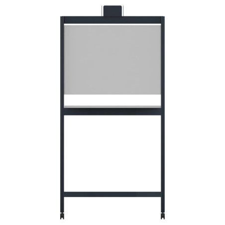 Tavolo Tiglio Stile Co-Working in Melaminico con Ruote,Lavagna e Porta Monitor - Dimensioni...