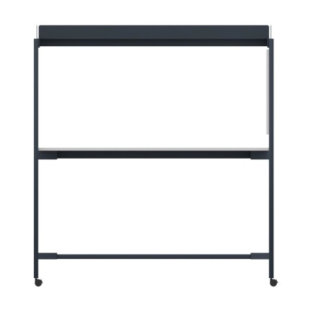 Tavolo Tiglio Stile Co-Working in Melaminico con Ruote,Lavagna e Porta Monitor - Dimensioni...