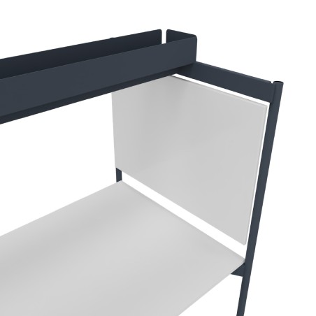 Tavolo Tiglio Stile Co-Working in Melaminico con Ruote,Lavagna e Porta Monitor - Dimensioni...