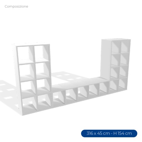 COMPOSIZIONI EDERA Armadio Composto 4 Moduli Rettangolari Stretti e 5 Moduli Rettangolari...