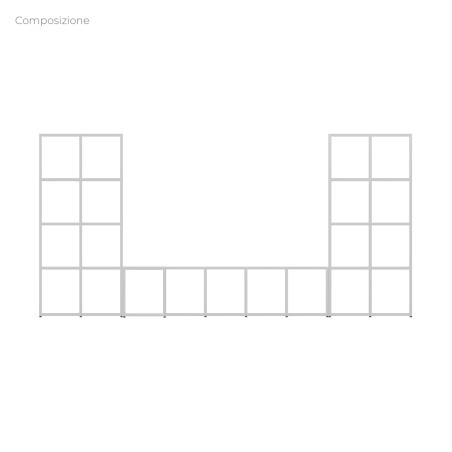 COMPOSIZIONI EDERA Armadio Composto 4 Moduli Rettangolari Stretti e 5 Moduli Rettangolari...