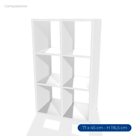 COMPOSIZIONI EDERA Armadio 2 Moduli Rettangolari Stretti - Dimensioni 71 x 45 x 116,5 cm -...