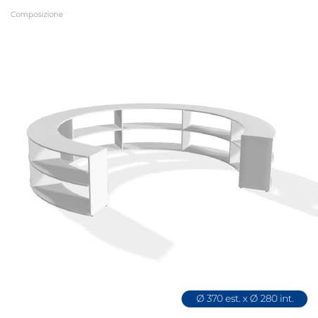 COMPOSIZIONI EDERA Armadio da 6 Moduli Curvi - Ingombro Diametro Esterno 370 cm, Diametro...