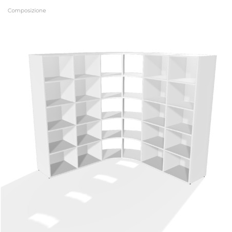 COMPOSIZIONI EDERA Armadio Composto da 4 Moduli Rettangolari Stretti con Fondo e 2 Moduli...