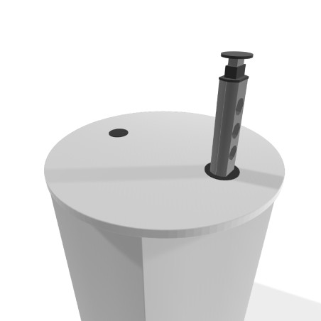 Tavolo Pino C Elettrificato Circolare in Melaminico con Ruote - Diametro 72,8cm - Altezza...