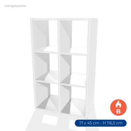 COMPOSIZIONI EDERA Armadio in Truciolare con Superficie Ignifuga B-s1.d0 - Dimensioni 71 x...