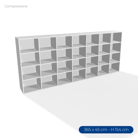 COMPOSIZIONI EDERA Armadio con Fondo Composto da 7 Moduli Rettangolari Larghi - Dimensione...