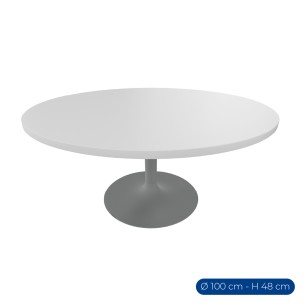 Tavolo Tiglio Circolare in Melaminico con Base a Calice -...