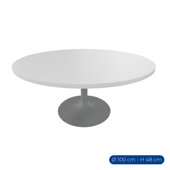 Tavolo Tiglio Circolare in Melaminico con Base...