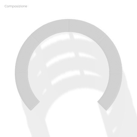 COMPOSIZIONI EDERA Armadio da 6 Moduli Curvi - Ingombro Diametro Esterno 370 cm, Diametro...