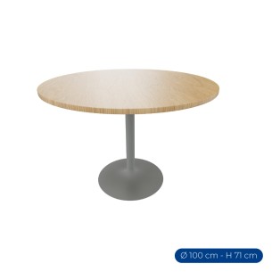 Tavolo Tiglio Circolare in Melaminico con Base a Calice -...