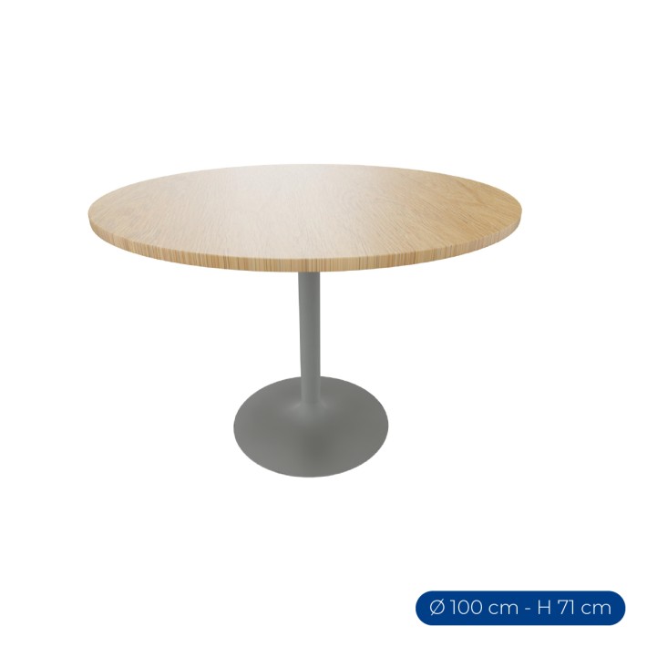 Tavolo Tiglio Circolare in Melaminico con Base...