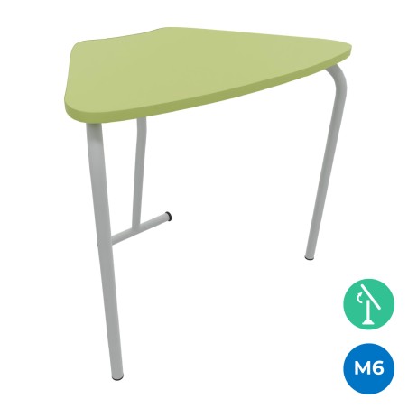 Tavolo Pino RB a Spicchio di Cerchio - Dimensioni 83x55,5x76 cm (M6) - Colore Piano Verde...