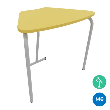 Tavolo Pino RB a Spicchio di Cerchio -Dimensioni 83x55,5x76cm (M6) - Colore Piano Giallo...