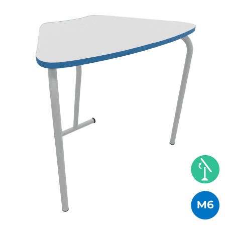 Tavolo Pino RB a Spicchio di Cerchio - Dimensioni 83x55,5x76 cm (M6) - Colore Bianco Bordo...