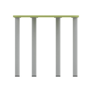 Tavolo Pino Trapezio 4 Gambe in Melaminico con 2 Ruote -... 2