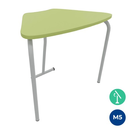 Tavolo Pino RB a Spicchio di Cerchio - Dimensioni 83x55,5x72 cm (M5) - Colore Piano Verde...