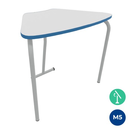 Tavolo Pino RB a Spicchio di Cerchio - Dimensioni 83x55,5x72 cm (M5) - Colore Bianco Bordo...