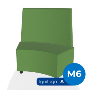 Pouf e Sacchi Flora Angolare con Schienale Alto e Piedini...