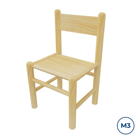 Sedia Bebe Finitura Legno - Altezza Seduta 34,5 Cm - Colore Scocca e Gambe Legno