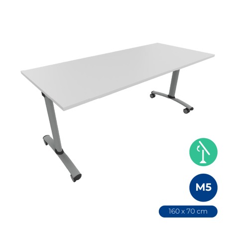 Tavolo Tiglio Ribaltabile in Melaminico con Ruote - Dimensioni 160 x 70 x 70,5cm - Colore...