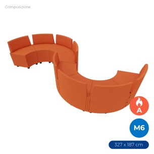 Composizioni Flora 8 Angolari con Schienale Basso in...