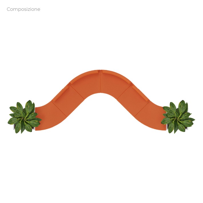 Composizione Flora - 6 Pouf Angolari/Rettangolo...