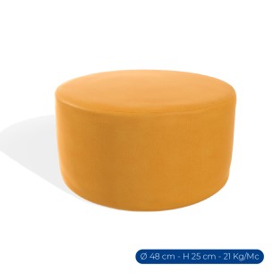 Forma Morbida Flora Seduta Tonda in Similpelle Ignifuga -...