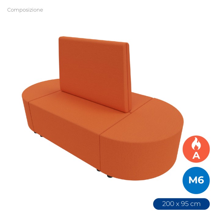 Composizione Flora - 2 Pouf Rettangolo Largo -...