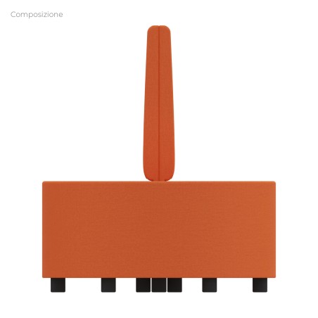 Composizione Flora - 2 Pouf Rettangolo Largo - 2 Pouf Semicerchio e Fioriera - Altezza M6 -...