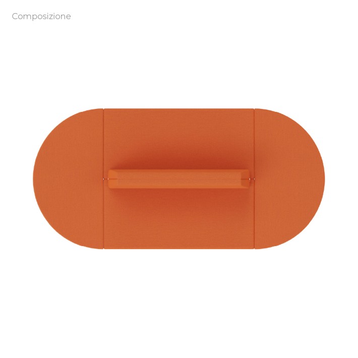 Composizione Flora - 2 Pouf Rettangolo Largo -...