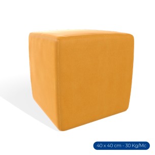 Pouf Morbido Flora Cubo in Similpelle Ignifuga -...