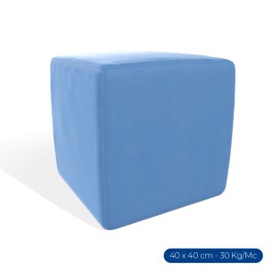 Pouf Morbido Flora Cubo in Similpelle Ignifuga -...