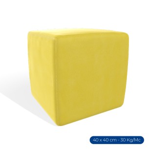 Pouf Morbido Flora Cubo in Similpelle Ignifuga -...