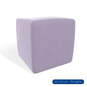 Pouf Morbido Flora Cubo in Similpelle Ignifuga -...