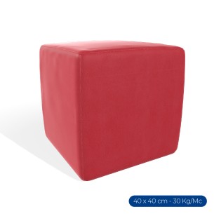 Pouf Morbido Flora Cubo in Similpelle Ignifuga -...
