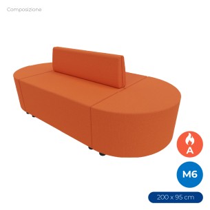 Composizione Flora - 2 Pouf Rettangolo Largo - 2 Pouf...