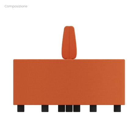 Composizione Flora - 2 Pouf Rettangolo Largo - 2 Pouf Semicerchio - Altezza M6 - Colore...